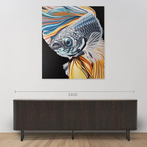 Fighting Fish - Oil painting on canvas, animal theme