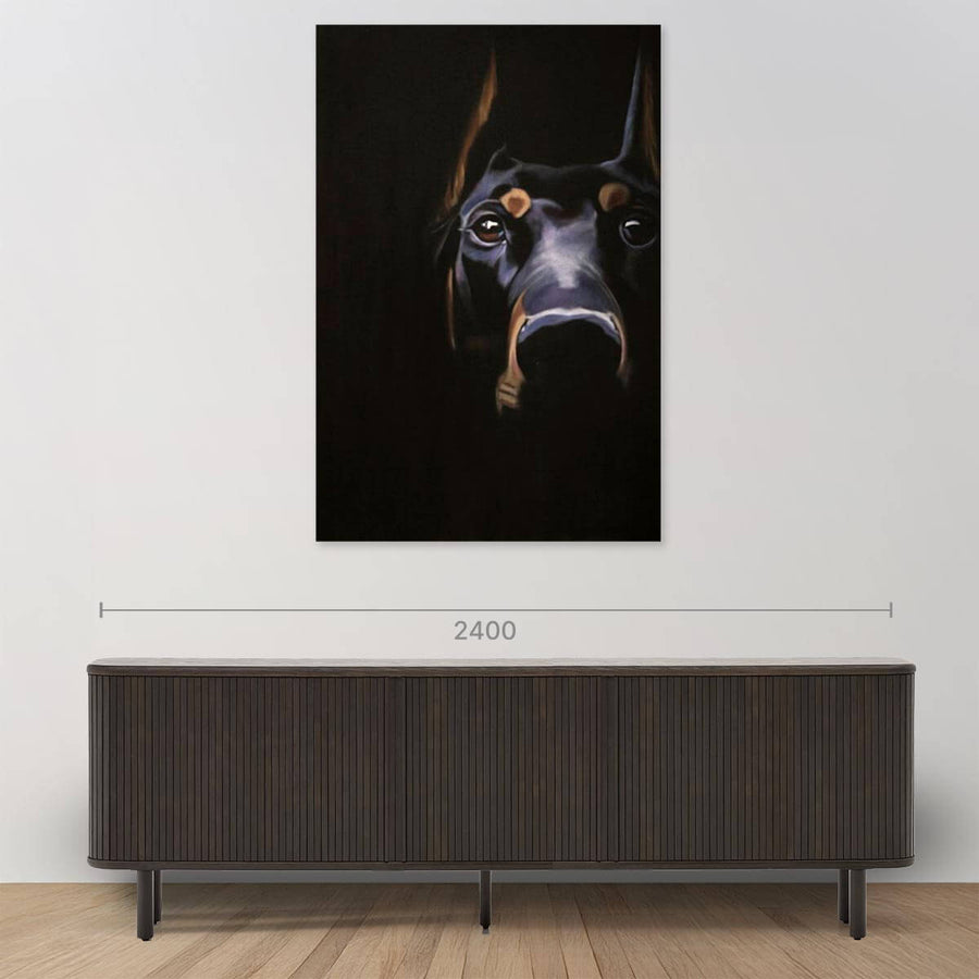 Dobermann - Oil painting on canvas, animal theme by Trentin Valerie - Fp Art Online