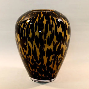 Leopard Vase Small - Handcrafted thick glass vase by Vintage Treasures - Fp Art Online