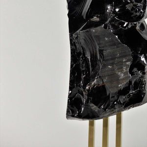 Volcanic Obsidian (Lava) -  Mounted on bronze and glass paste by Tincani Giuliano - Fp Art Online