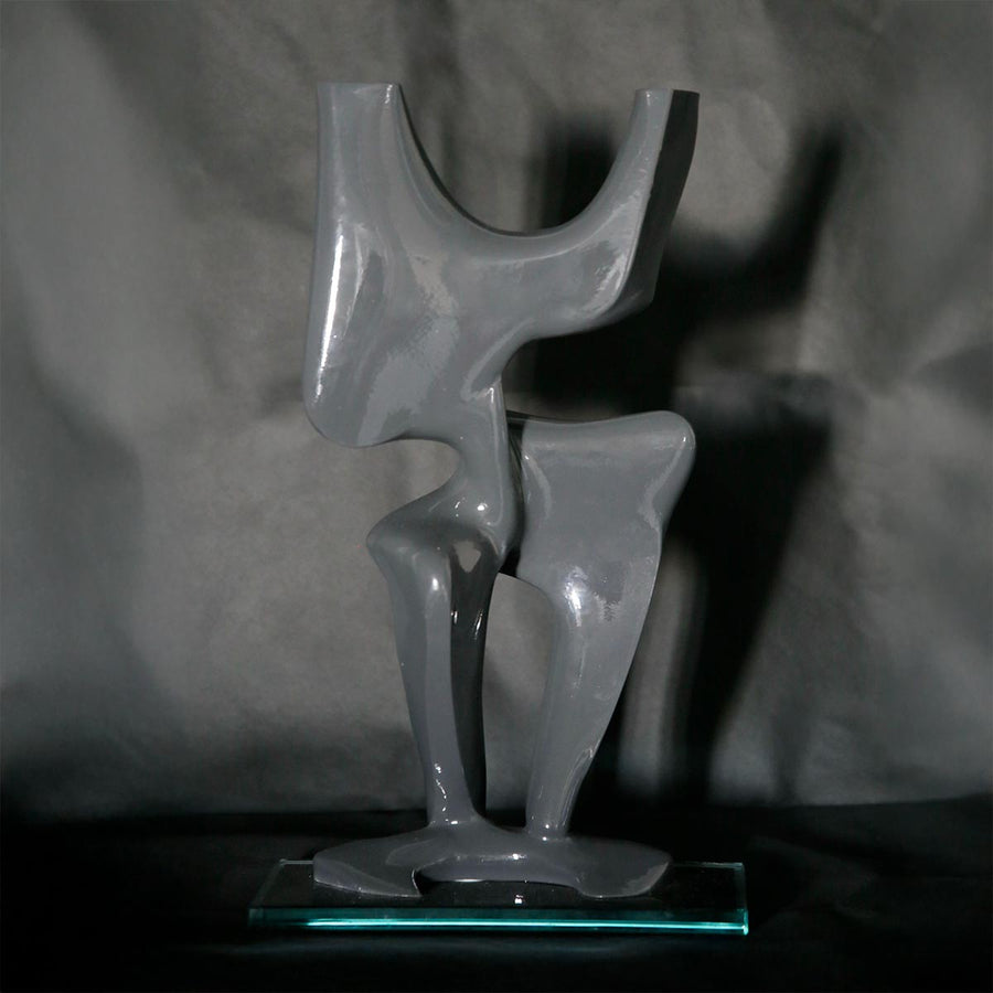 Grey Whispers (Glossy) - Handmade shelf sculpture in fiberglass by Fp Art Collection - Fp Art Online