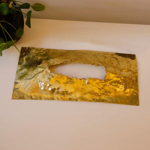 Zero Foot Print - Extruded recycled brass sheet, tortured with flame and hammer by Razeto Giangi - Fp Art Online