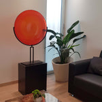 Red Plate - Murano glass sculpture with black metal base by Pietro e Riccardo Ferro - Fp Art Online