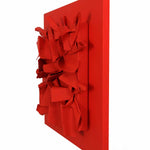 E.C. XII #4 - Multi-material sculpture on a red multilayer wooden board by Galli Eugenio - Fp Art Online