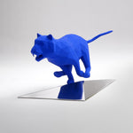 Roarr TanTanTan - Stainless steel sculpture finished by hand, blue resin by Basso Daniele - Fp Art Online