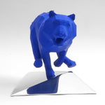 Roarr TanTanTan - Stainless steel sculpture finished by hand, blue resin by Basso Daniele - Fp Art Online