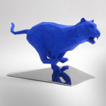 Roarr TanTanTan - Stainless steel sculpture finished by hand, blue resin by Basso Daniele - Fp Art Online