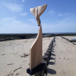 Totem Baleine - Painted oak sculpture by Chicheportiche Nelly - Fp Art Online