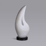 Abstract Marble #11 - Carrara marble sculpture with black granite base by Fp Art Collection - Fp Art Online