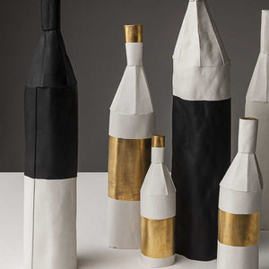 Bottle Gold Tall - Paper clay ceramic vase by Paronetto Paola - Fp Art Online