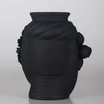 Cecì Black - Matt finished terracotta vase, gold leaf decoration by Boemi Stefania - Fp Art Online