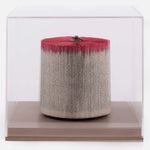 Trunk Red Small - Paper sculpture made out of old folded books by Crizu - Fp Art Online