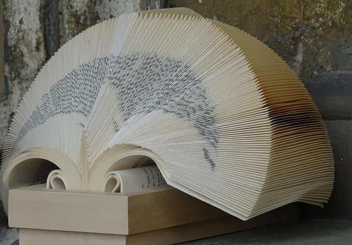 Wig Diamond - Paper sculpture made out of old folded books by Crizu - Fp Art Online