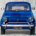 Fiat 500 Blue & Copper by Casali Monica - Fp Art Online