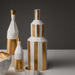 Fide Gold Stripes - Paper clay ceramic vase by Paronetto Paola - Fp Art Online