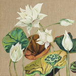 Lotus Flowers (Triptych) - Oil on canvas by De Benedetti Benedetta - Fp Art Online