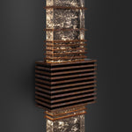 Flamingo Copper - Wall lamp made of aluminum, wood, volcanic rock and crystal by Opoggio - Fp Art Online