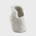 Fossil White - Freeform Carrara marble vase by Verteramo Roberta - Fp Art Online