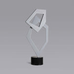 Geometric #18 - Grey patina aluminium sculpture with black granite base by Fp Art Collection - Fp Art Online