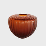 Goccia Ambra - Handcrafted cold carved glass vase by Micheluzzi Glass - Fp Art Online