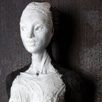 I Hope Bianca Nera - Epoxy resin sculpture with terracotta and iron powder by Francioni Mastromarino - Fp Art Online