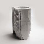 Introverso 1 - White Carrara marble vase by Ulian Paolo - Fp Art Online