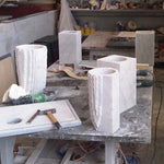 Introverso 1 - White Carrara marble vase by Ulian Paolo - Fp Art Online