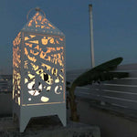 Marrakech - White powder coated steel lantern by Benetta Enrico - Fp Art Online