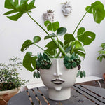 Oliva - Handmade ceramic head vase with reliefs by Italiano Patrizia - Fp Art Online