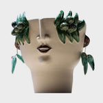 Oliva - Handmade ceramic head vase with reliefs by Italiano Patrizia - Fp Art Online