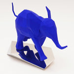 Opiyaya - Stainless steel sculpture finished by hand, blue resin by Basso Daniele - Fp Art Online