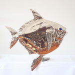 Pesce Re - Stainless steel sculpture by Bozzo Luca - Fp Art Online