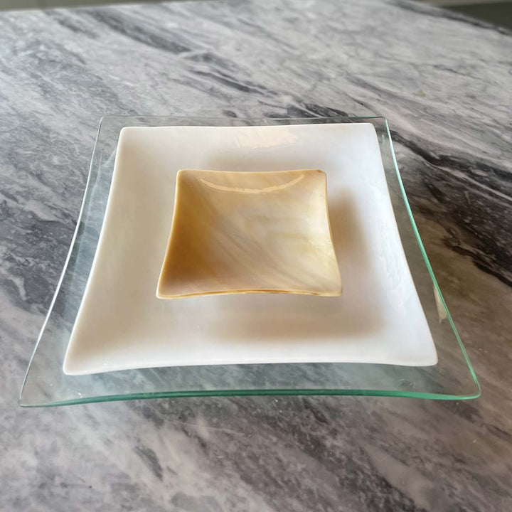 Glass Plate, Marbled effect glass by Fp Art Tableware - Fp Art Online