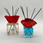 Red Poppy - Handmade ceramic and glass room fragrance diffuser by Battista Emanuela - Fp Art Online