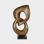 Two Rings #04 - Brown patina bronze sculpture with black granite base by Fp Art Collection - Fp Art Online