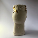 Viso Vaso Gold Leaf - Glazed ceramic vase by Chartroux Paola - Fp Art Online