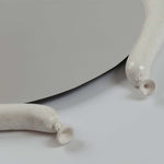 Weisswurst - Hand-modeled ceramic sculpture with mirror by Valenti Nicole - Fp Art Online